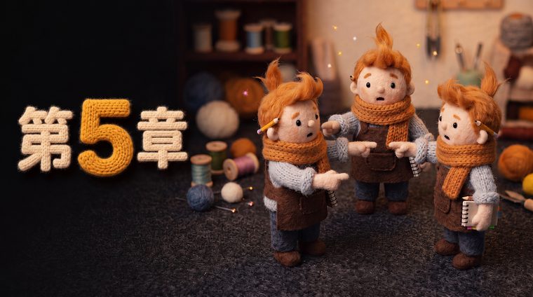 第五章封面：三个一模一样的小白互相指着对方